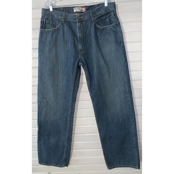 Levi's Other - Levis 559 Sz 38x34 Relaxed Straight Fit Zip Fly Jeans Distressed 100% Cotton EUC